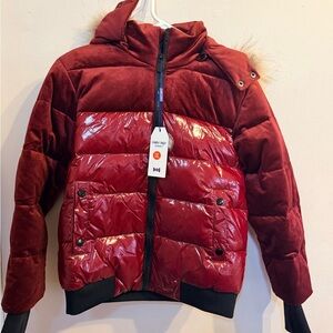 Kids Red Puffer Jacket with Hood